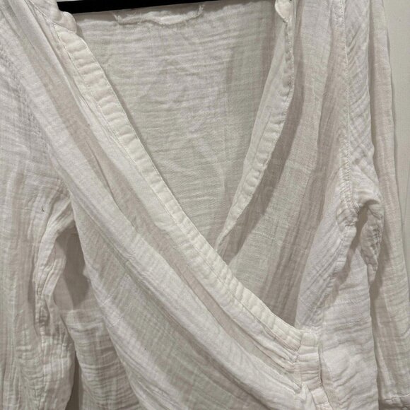We the Free White Gauze Long Sleeve Oversized Pullover‎ Wrap Size Small S - Picture 5 of 9